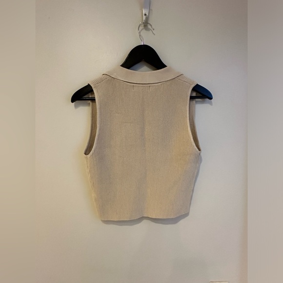 House of Harlow 1960 deep v-neck polo collar crop knit - Picture 3 of 4